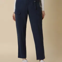 Allen Solly Navy Mid Rise Trousers image 1
