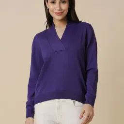 Allen Solly Blue Regular Fit Sweater image 1