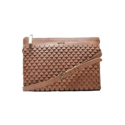 RI2K London Cognac Leather Medium Textured Cross Body Bag image 1