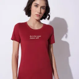Ajile by Pantaloons Red Alert Solid T-Shirt image 1