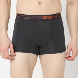 UnderJeans by Spykar Dark Grey Regular Fit Trunks image 1