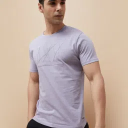 Code By Lifestyle Light Purple Regular Fit Printed T-Shirt image 1