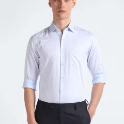 Arrow Blue Cotton Regular Fit Texture Shirt image 1