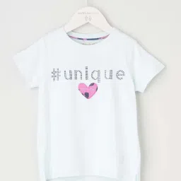 Angel & Rocket Kids Blue Cotton Embellished T-Shirt image 1