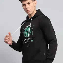 Rock.It Black Regular Fit Printed Hooded Sweatshirt image 3