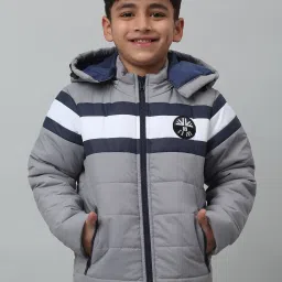 Cantabil Kids Grey Quilted Full Sleeves Jacket image 1