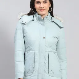 Monte Carlo Blue Regular Fit Puffer Jacket image 1