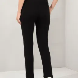 Amante Black Regular Fit Solid Track Pants image 2