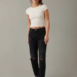 American Eagle Outfitters Black Cotton Mid Rise Jeans-picture-12