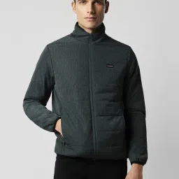 Van Heusen Green Cotton Regular Fit Printed Jacket image 1