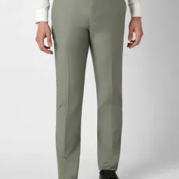 Van Heusen Green Slim Fit Trousers-image-8