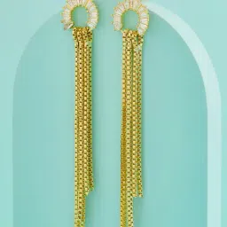 Kushal's Fashion Jewellery White Gold Polished Trendy Zircon Earrings for Women-image-20