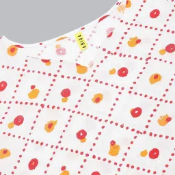 Vaamsi White Cotton Printed A Line Kurti image 5