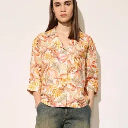 Only Orange Boxy Fit Printed Shirt-image-35