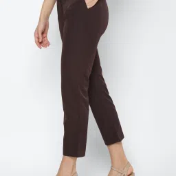 Allen Solly Brown Regular Fit Flat Front Trousers image 3