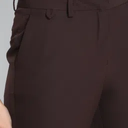 Allen Solly Brown Regular Fit Flat Front Trousers image 5