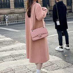 StyleCast Women Notched Lapel Longline Front-Open Overcoat image 3