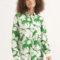 United Colors of Benetton Green & Off White Printed Dress-picture-29