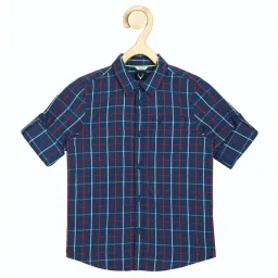 allen solly junior Allen Solly Kids Blue Chequered Full Sleeves Shirt image 1
