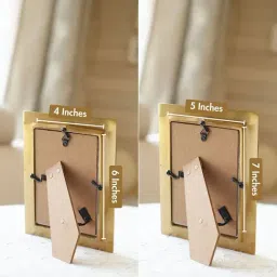 BEHOMA Home Collection Gold Metal Textured Photo Frame - Set of 2 image 5