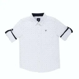 allen solly junior Allen Solly Kids White Printed Full Sleeves Shirt image 1