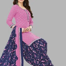 MIRAAN Women Floral Printed Regular Pure Cotton Kurta with Patiala & With Dupatta image 4