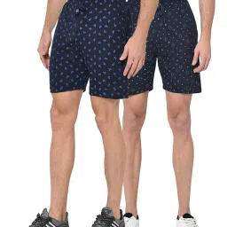 Vimal Jonney Navy Regular Fit Shorts - Pack of 2 image 1