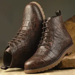 Carlo Romano Men's Tan Derby Boots-image-69