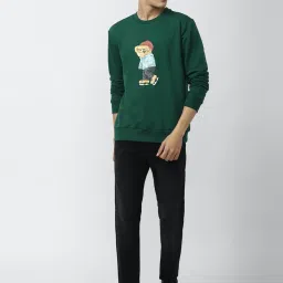 Forever 21 Green Regular Fit Printed Sweatshirt image 5