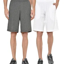 Vimal Jonney Dark Grey & White Regular Fit Shorts - Pack of 2 image 1