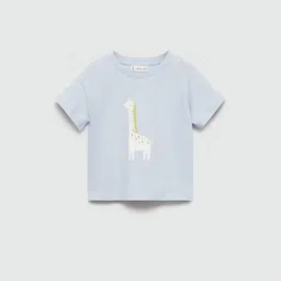 Mango Kids Girls Cotton Graphic Printed Drop-Shoulder Sleeves T-shirt-picture-41