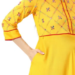 Mom For Sure by Ketki Dalal Women Embroidered Maternity Anarkali Kurta with Feeding Access image 3