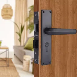 Godrej Door Handle Set 1CK NEH 20 Matte Black, 3208 image 2