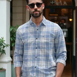 WROGN Men Comfort Tartan Checks Checked Casual Shirt-picture-24
