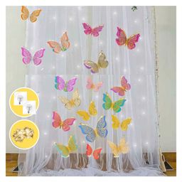 Bubble Trouble Diy Backdrop White Net Decor Kit  with Lights & Butterfly- Pack of 18-picture-32