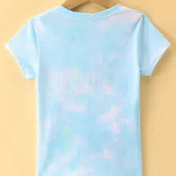 Smarty Girls 100% Cotton Half Sleeves T-Shirt Text Print - Blue image 2