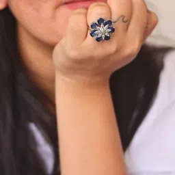 WEAVING HOMES The Blue Daisy Ring image 4