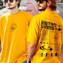 AUSK Typography Printed Round Neck Cotton Oversized T-shirt image 3