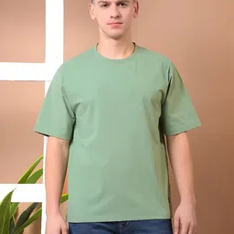 MEGAKART Men pista green Plain Oversized Tshirt-image-22