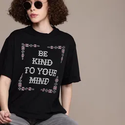 The Roadster Life Co. Typography Printed Drop-Shoulder Sleeves Oversized T-shirt-picture-22