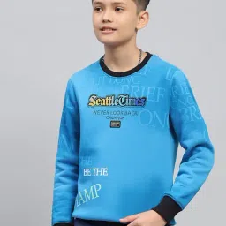 Monte Carlo Boys Blue Printed Round Neck Cotton Blend Sweatshirt-image-47