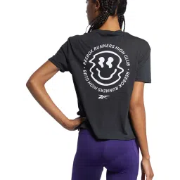 Reebok Black Printed Sports T-Shirt image 2