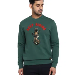 Royal Enfield Dark Green Printed Sweatshirt image 1