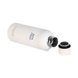 HAMSTER LONDON White & Black Single Stainless Steel Typography Water Bottle image 2