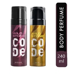 wild stone code Wild Stone Men Set Of 2 Code Steel Body Perfume Spray image 1