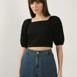 Vero Moda Black Cotton Regular Fit Top image 1