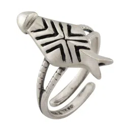 Tribe Amrapali Ivory Mask Silver-Plated Masaba Ring-image-34