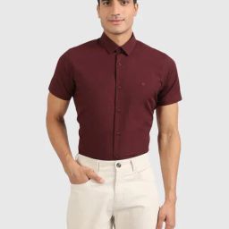 United Colors of Benetton Maroon Slim Fit Shirt-picture-49