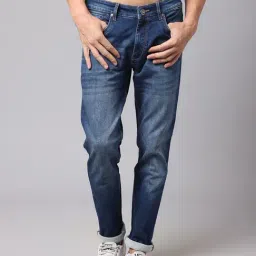 Cantabil Blue Cotton Regular Fit Jeans-picture-40