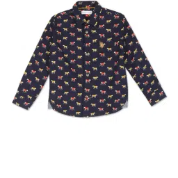 U.S. Polo Assn. Kids Dark Blue Printed Full Sleeves Shirt-picture-33